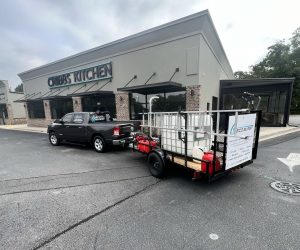 Commercial Pressure Washing Eco Blast crew working on-site