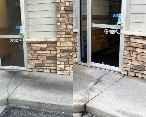 sidewalk cleaning before and after